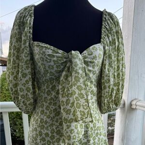 Lucy Paris Green and Cream Long Sleeve Sundress
